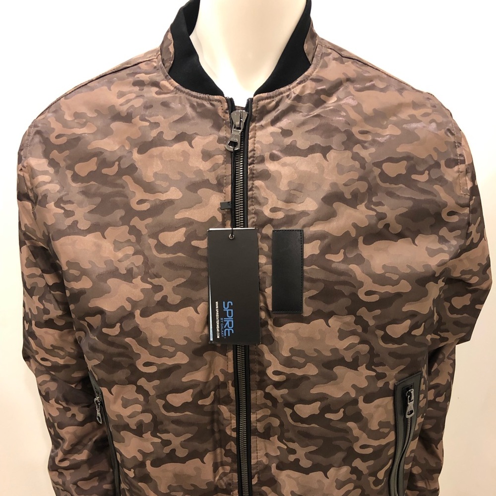 BEW Spire by Galaxy Men's Flight Jacket,Green Camo